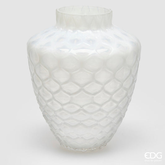 EDG - Vaso Honeycomb H 30cm Bianco