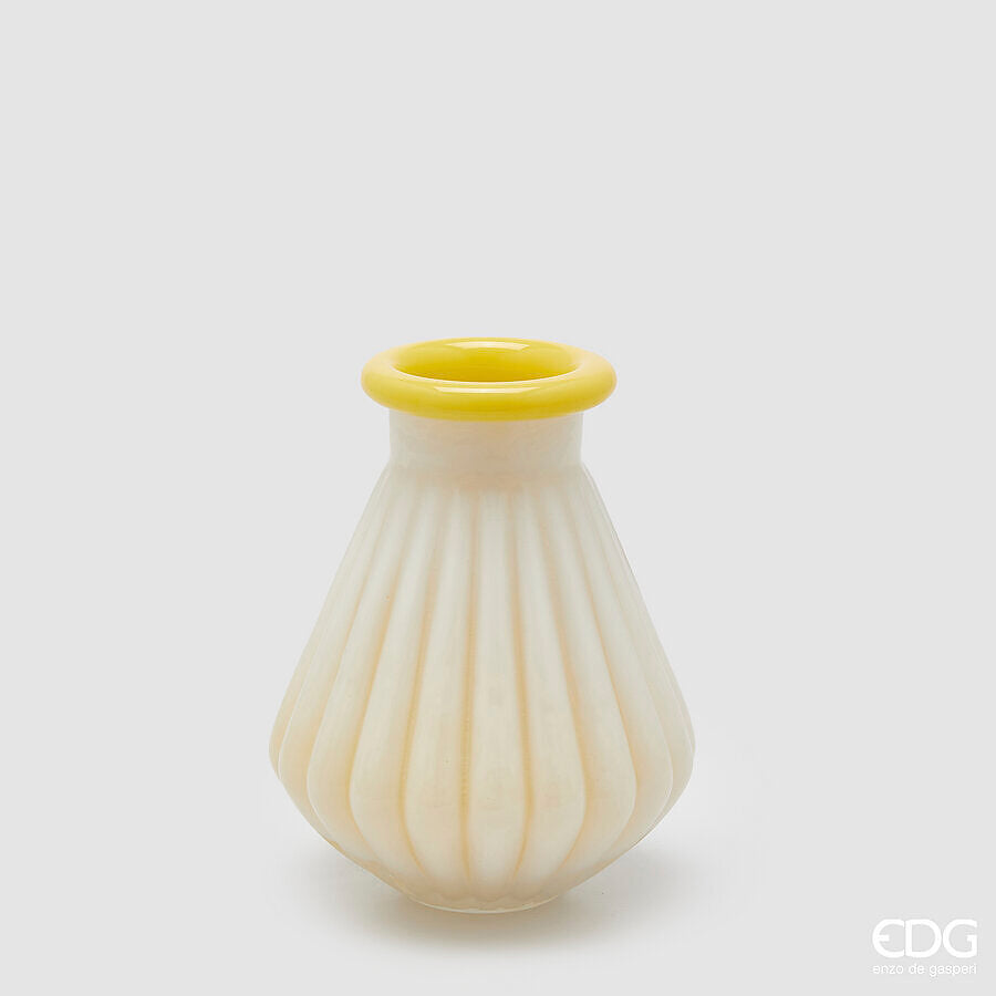 EDG - Vaso Righe Con Bordo H20cm Giallo