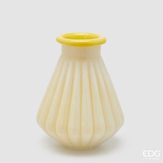EDG - Vaso Righe Con Bordo H28 Giallo