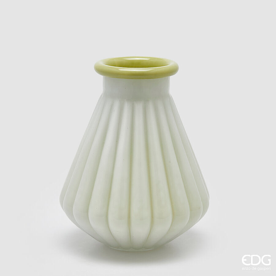 EDG - Vaso Righe Con Bordo H28 Verde