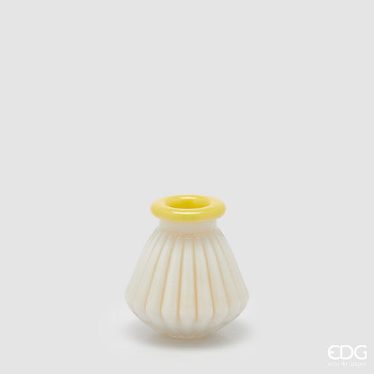 EDG - Vaso Righe Con Bordo H13cm Giallo
