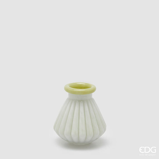 EDG - Vaso Righe Con Bordo H13cm Verde