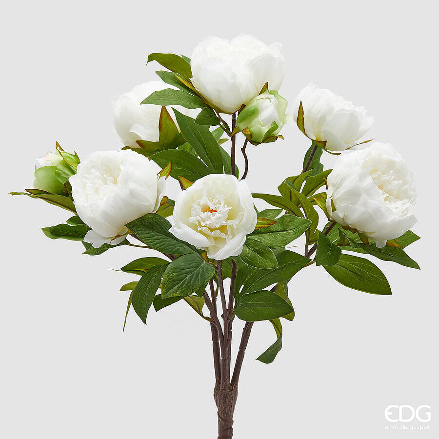 EDG - Ramo Peonie Artificiali H53cm Bianco
