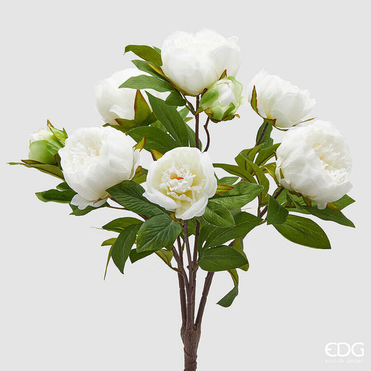 EDG - Ramo Peonie Artificiali H53cm Bianco