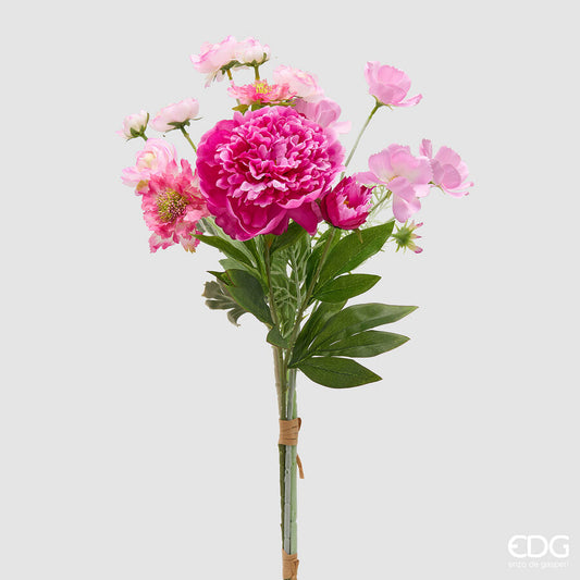 EDG  – Bouquet Peonia Mix Artificiale H 60 cm Fuchsia