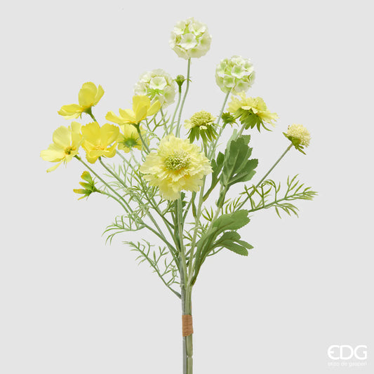 EDG - Ramo Scabiosa Artificiale Giallo H 62cm