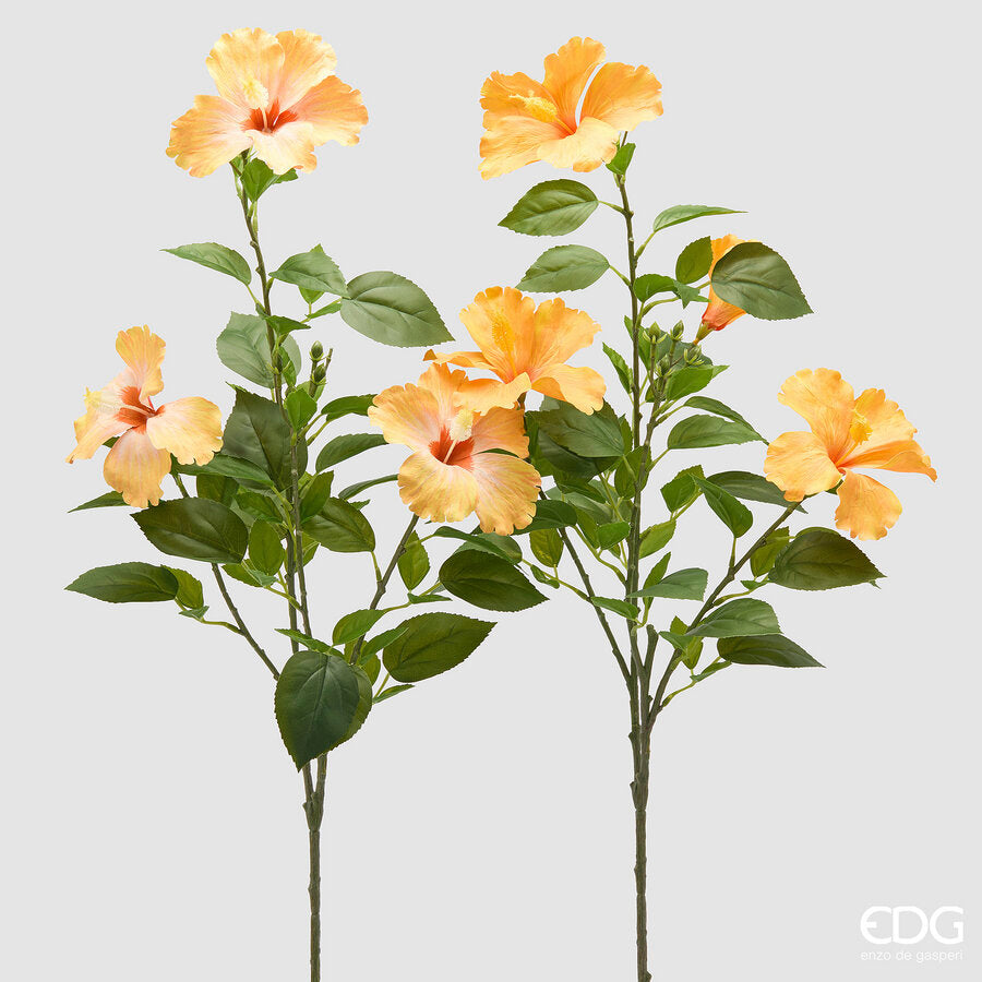 EDG - Ramo Hibiscus Artificiale H 90cm Sfumature Giallo