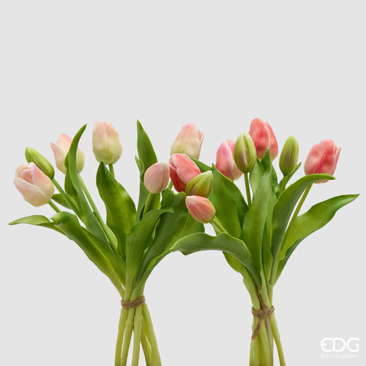 EDG - Mazzo Tulipani H 30cm Rosa Pesca Ass
