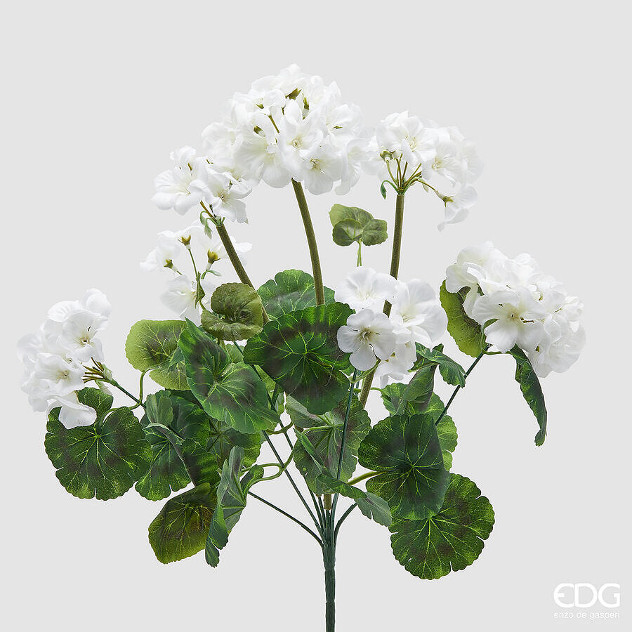 EDG - Ramo Geranio Artificiale H 48cm Bianco
