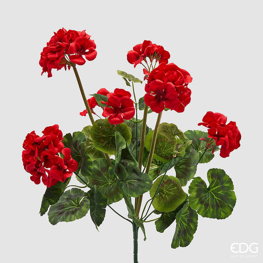 EDG - Ramo Geranio Artificiale H 48cm Rosso