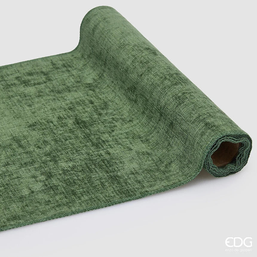 EDG - Tessuto Decorativo Ciniglia Verde Rotolo 35x180 cm