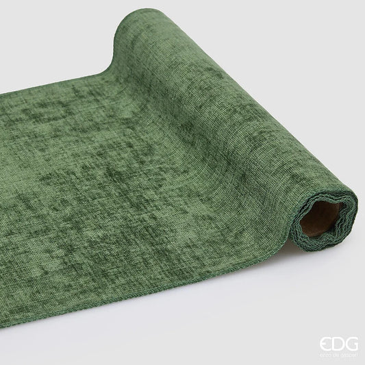 EDG - Tessuto Decorativo Ciniglia Verde Rotolo 35x180 cm