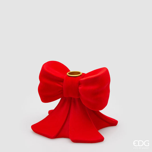 EDG - Portacandela Fiocco Velluto Rosso