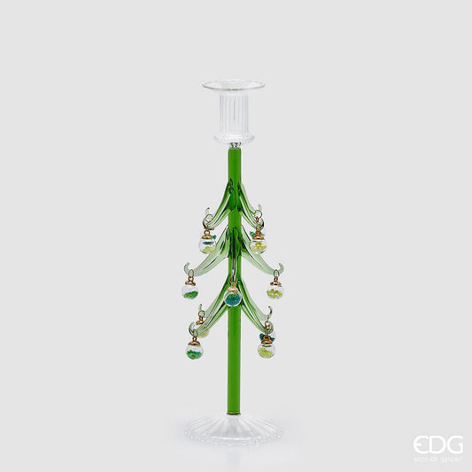 EDG - Candelabro Pino in Vetro H 32 cm