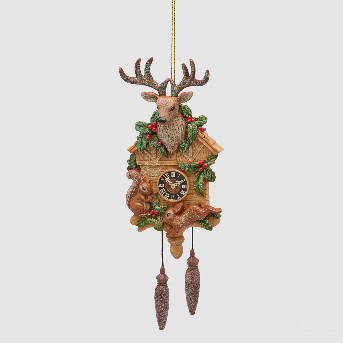 EDG - Natalizio Orologio a Cucù Marrone in Poliresina 19cm