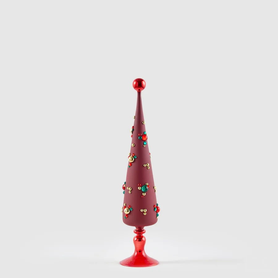EDG - Decoro Cono Bolle H 52cm Rosso