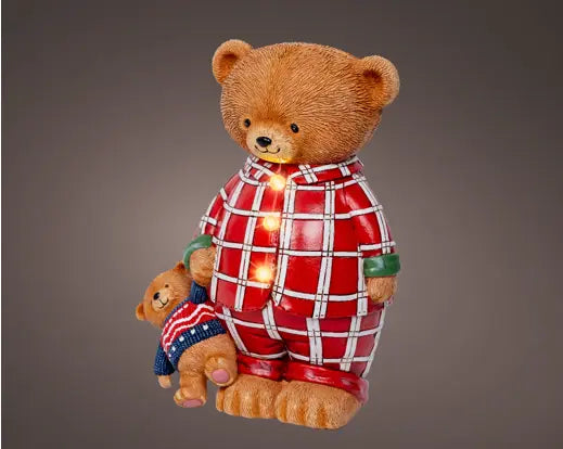 Graden Foggia - Orso In Pigiama Con Led H 24cm