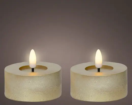 Garden Foggia - Box 2 Candele Flat H 6CM Gold