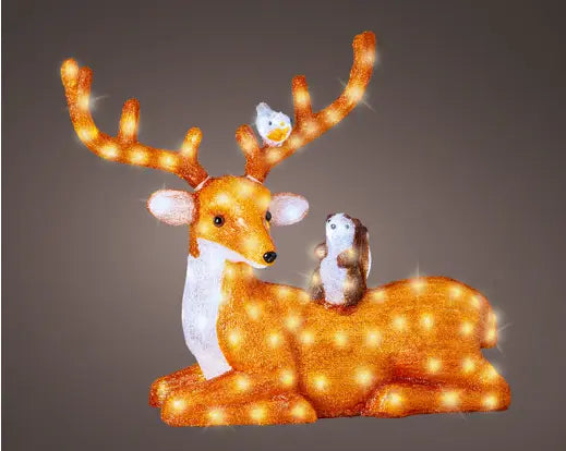 Garden Foggia - Renna Led Con Animali H 66.5 cm