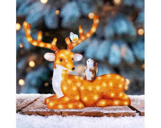 Garden Foggia - Renna Led Con Animali H 66.5 cm