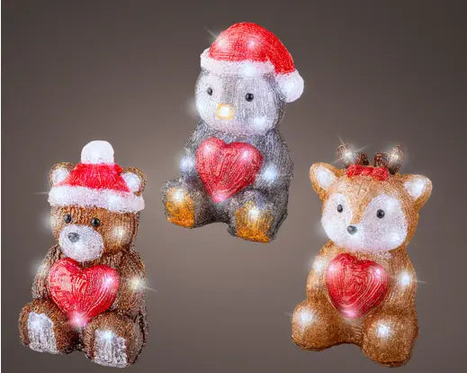 Garden Foggia - Animali LED Cuore Rosso H 23.5CM