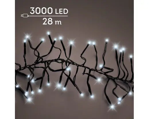 Garden Foggia - Luci Cluster 3000 led 28 metri Luce fredda