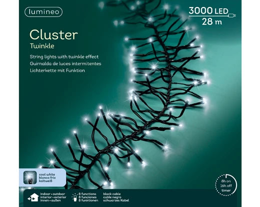 Garden Foggia -  Luci Cluster Bianco freddo 3000 led 28 metri