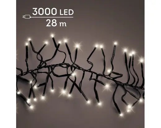 Garden Foggia - Luci Cluster 3000 led 28 metri Luce Calda