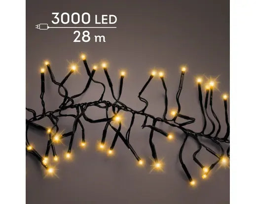 Garden Foggia - Luci Cluster 3000 led 28 metri Luce Gold