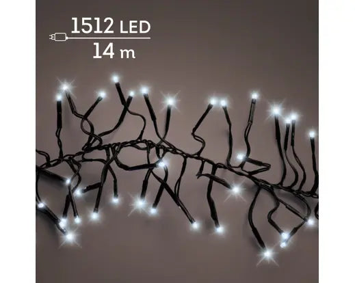 Garden Foggia - Luci Cluster 14 Metri 1512 led Luce Fredda