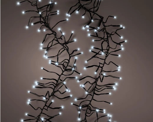 Garden Foggia - Luci Cluster 14 metri Luce Fredda Cavo Nero