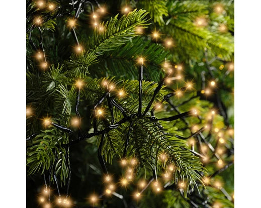 Garden Foggia - Luci Cluster 14 Metri 1512 led Filo nero Luce Gold