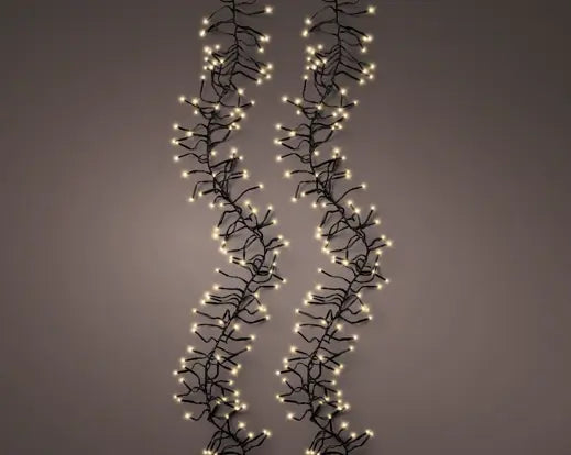 Garden Foggia - Luci Cluster 3000 led 28 metri luce calda filo Nero