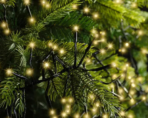 Garden Foggia - Luci Cluster 3000 led 28 metri luce calda filo Nero