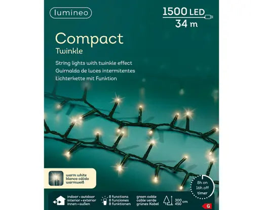Garden Foggia - Luci Compact Filo Verde 1500 led 34 metri compact