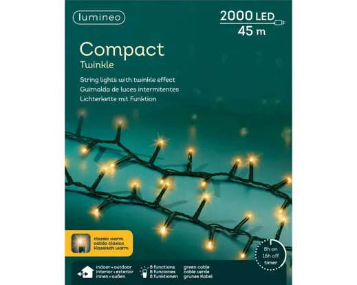 Garden Foggia - Luci classic gold Filo Verde 2000 led 45 metri compact