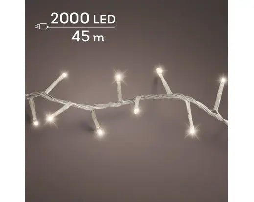 Garden Foggia - Luci LED Compact 2000 led 45 mt luce calda fil trasparente