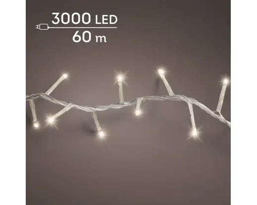 Garden Foggia - Luci Compact 3000 led 60 mt luce calda filo trasparente