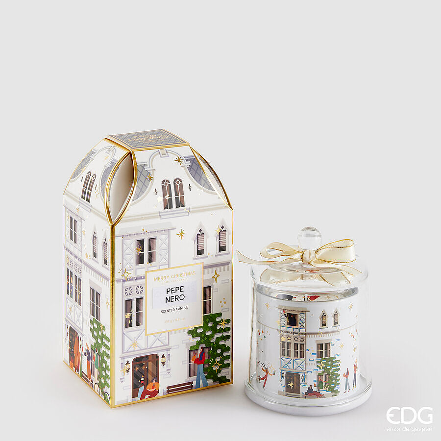 EDG Enzo De Gasperi Candela Natalizia Rue De Rivoli 13cm Black Pepper