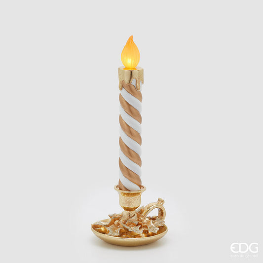 EDG Enzo De Gasperi – Candela Led con piattino in resina h 45 cm