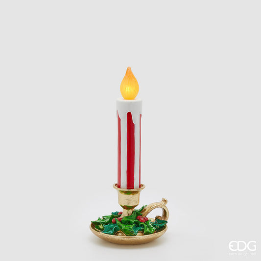 EDG Enzo De Gasperi – Candela Led con piattino in resina h 38 cm