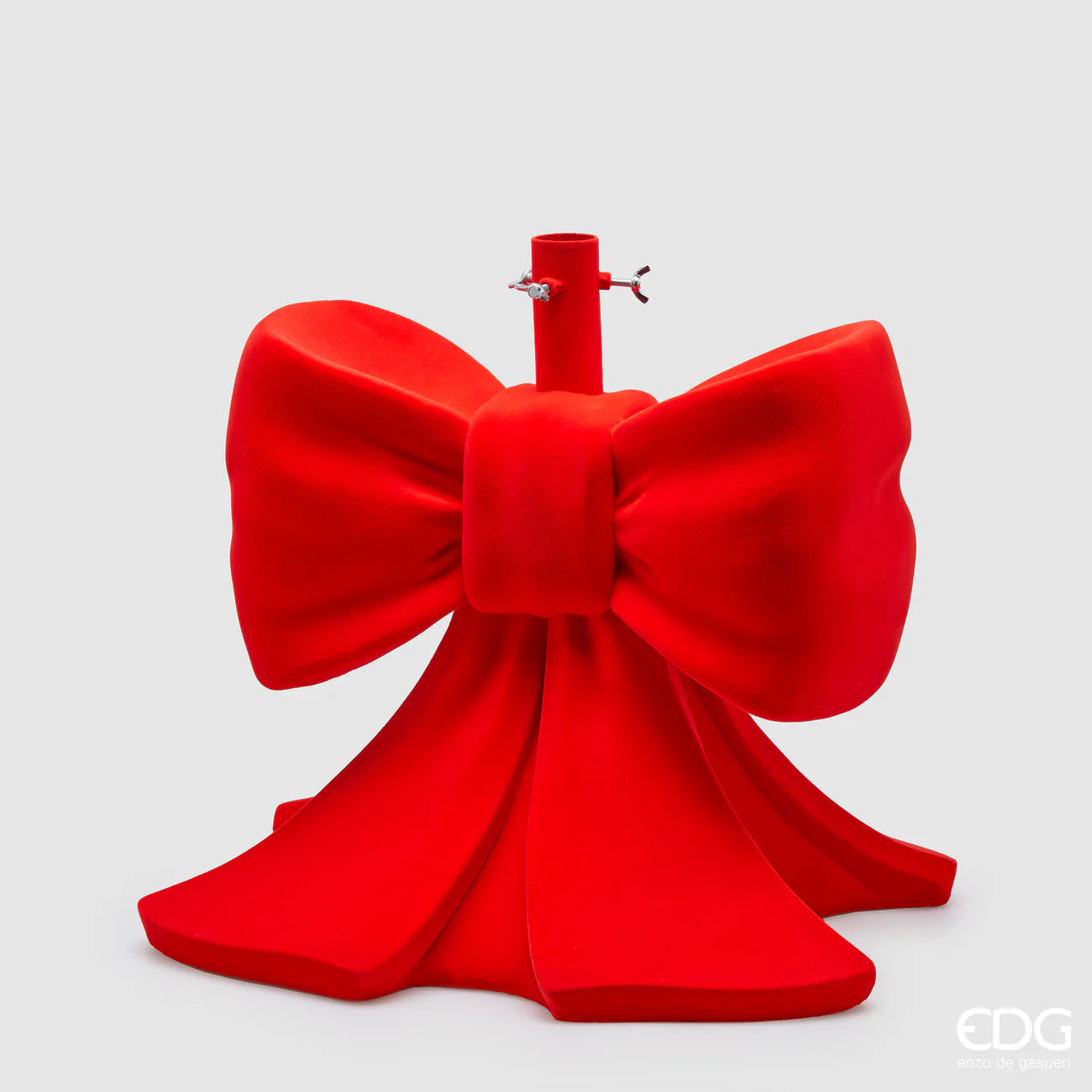 EDG - Base per Albero di Natale Fiocco in Velluto Rosso H45 D43