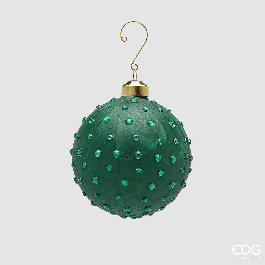EDG- Palla decorativa spark in vetro Verde D 10 cm