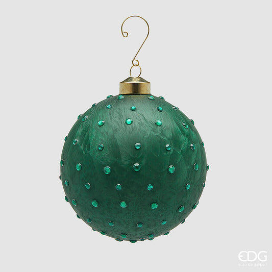 EDG- Palla decorativa spark in vetro Verde D 12 cm