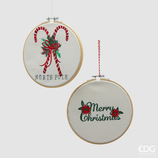 EDG - Addobbo Medaglione Ricamo natalizio D19 cm