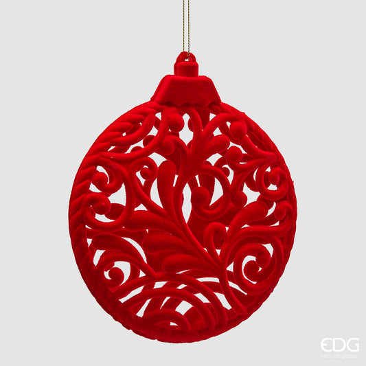 EDG - Decoro Medaglione Velvet H 15cm Rosso