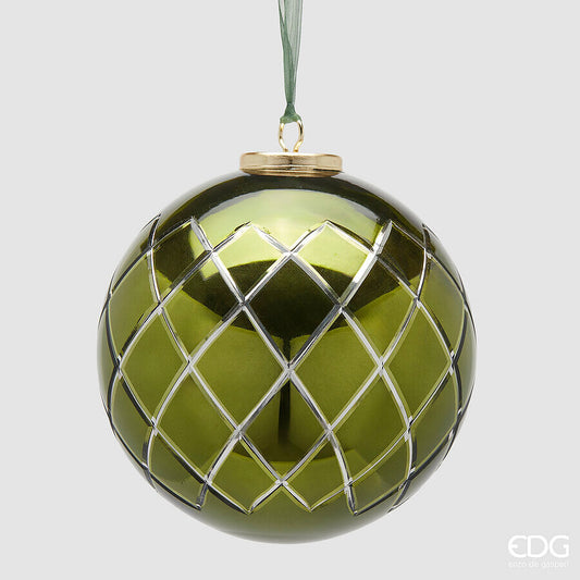 EDG - Addobbo Sfera Rombi Verde D 15cm