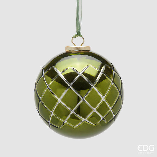 EDG - Addobbo Sfera Rombi Verde D 13cm