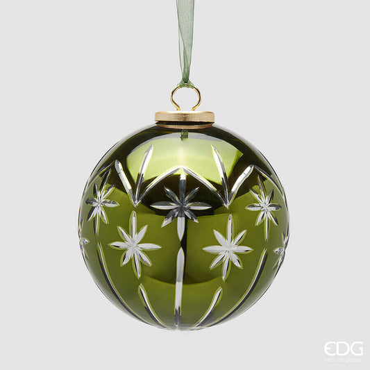 EDG - Addobbo Sfera Stelle Verde d 13cm
