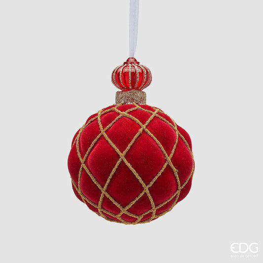 EDG - Addobbo Palla Regale H10.5 D 8cm Rosso